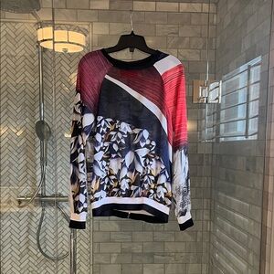 Clover Canyon Sweater with Red, Black, and White Design